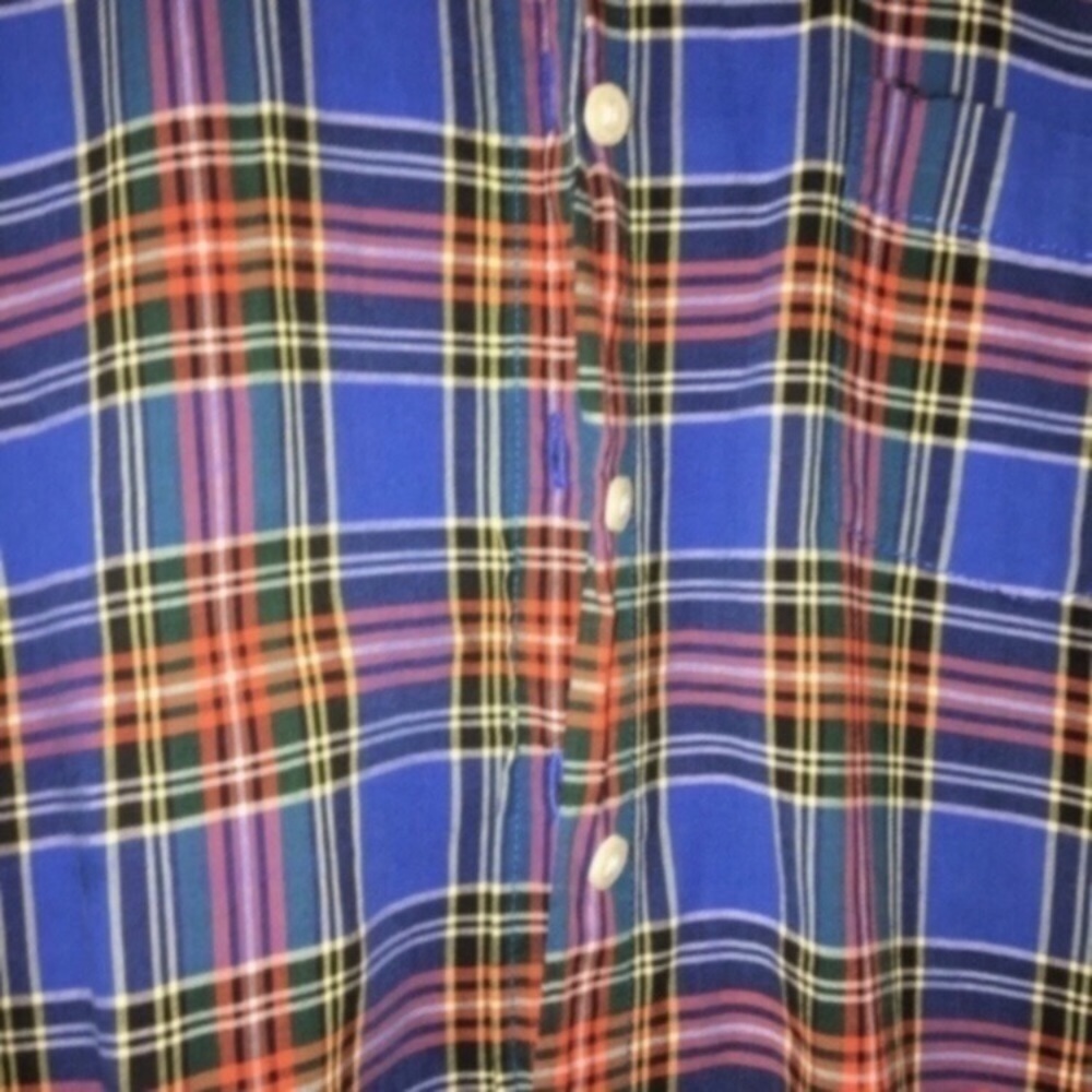 J.Crew Plaid Button Down Blue Red Tartan Cotton Collared Casual Preppy Layering - Picture 3 of 5